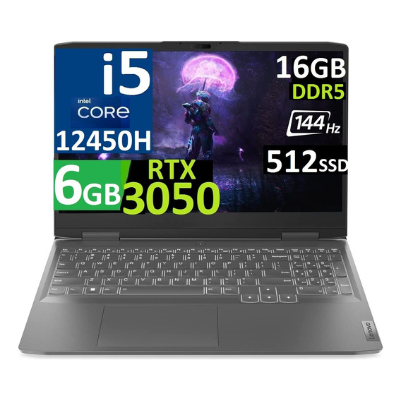 Lenovo Loq 15 144hz Ci5-12450h 16gb Ddr5, 512ssd Rtx3050 6gb