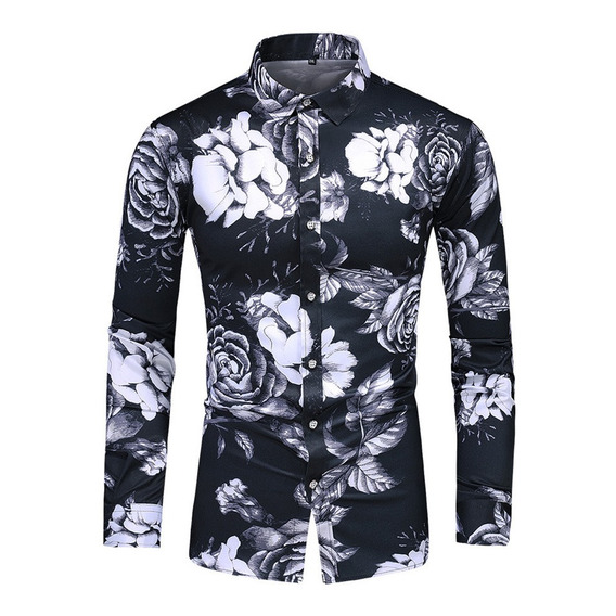 Camisa Casual Manga Larga Clásica Para Hombre