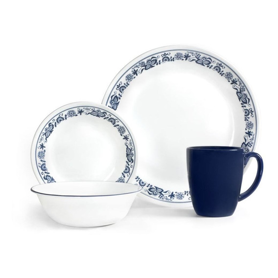 Vajilla Old Town Azul 16 Pzs 4 Puestos Corelle - 1123460