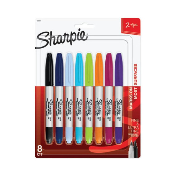 Marcadores Sharpie Twin Doble Punta 8 Colores