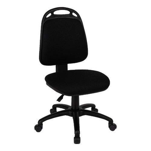 Silla de escritorio de Outlet Diva sin apoyabrazos y con ruedas ergonómica  negra con tapizado de marathon