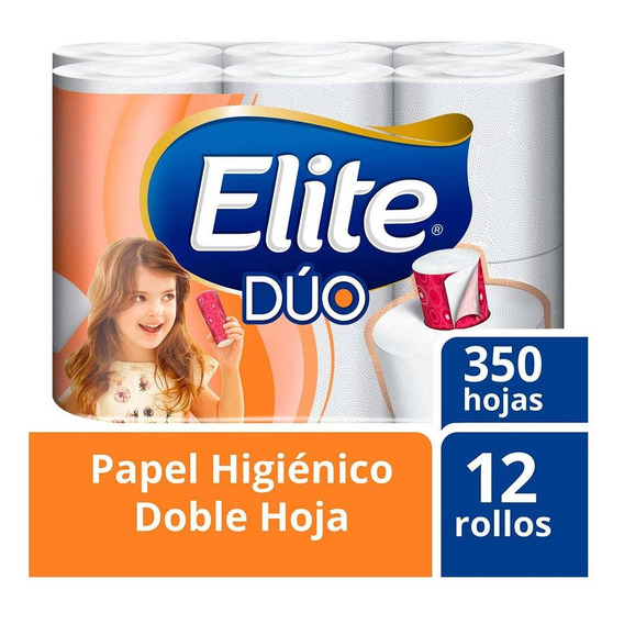 Papel Higiénico Elite Dúo Doble Hoja 12 Rollos