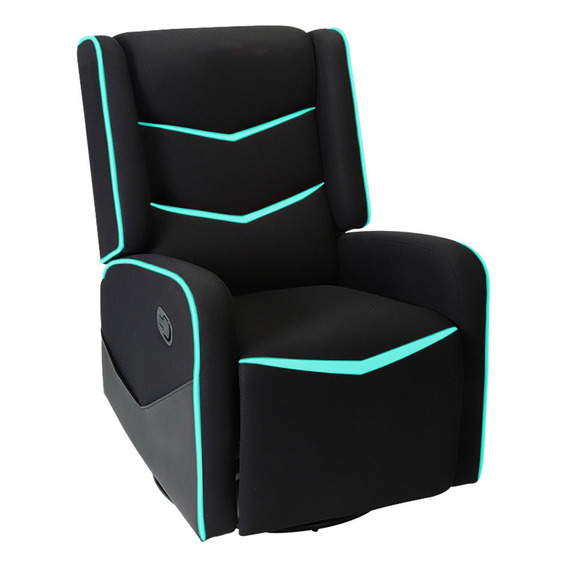 Sillón Gamer Reposet Cronos Reclinable Giratorio Confort Color Celeste Diseño de la tela Vinipiel