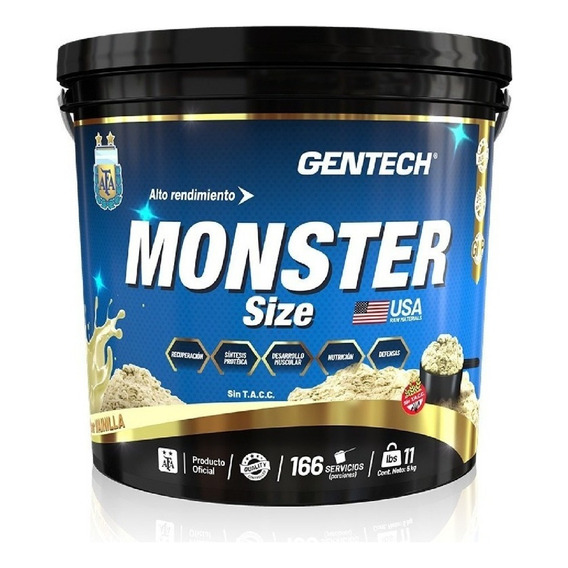 Suplemento en polvo Gentech  Monster Size Whey 7900 proteínas sabor vainilla en balde de 14L