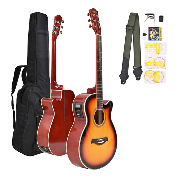 Guitarra Electroacústica 40 Pulgadas Kit Accesorios Calidad