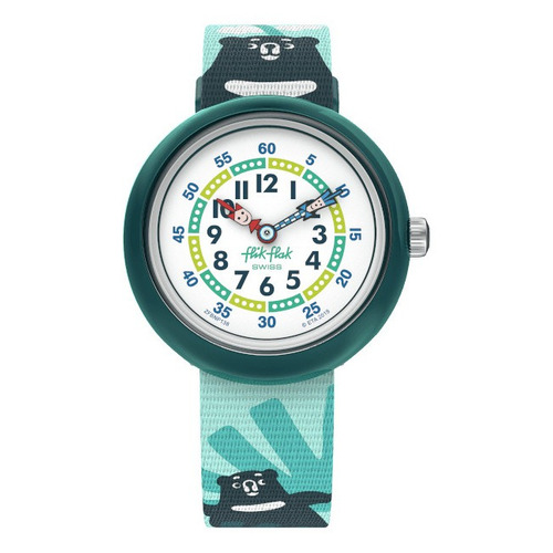 Reloj Flik Flak Beary Cute Zfbnp138c Color De La Correa Verde Color Del Bisel Verde Color Del Fondo Blanco