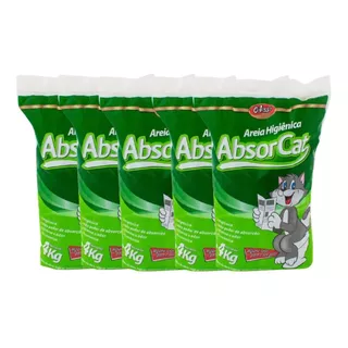 5 Areia Sanitária Higiênica Gato Absorcat Colosso 4kg Cada