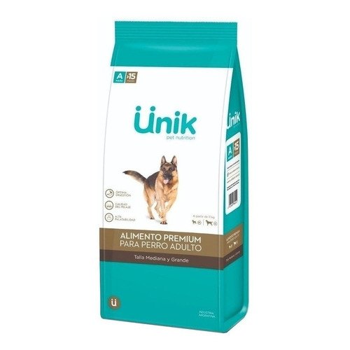 Alimento Unik Toys Premium para perro adulto de raza mediana y grande sabor mix en bolsa de 15 kg