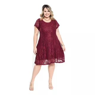 Roupas Femininas Plus Size Vestido De Renda Para Gordinha