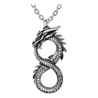 Collar Dragón Infinito Doble Vista Vikingo Wicca Biker