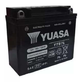 Bateria Moto Yuasa De Gel 12n7b-3a = Ytb7l 12v 7ah