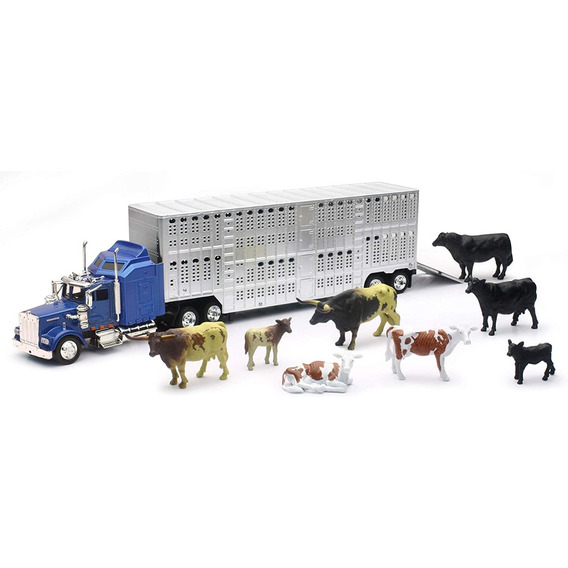 1/43 Kenworth W900 Ganadero Con Vacas Country Life  New Ray 