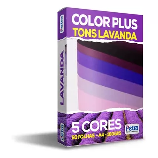 Kit Lavanda - Papéis Color Plus 180g Tons De Roxo - A4 50u