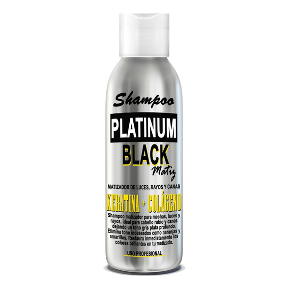  Shampoo Gris Plata Matizador Cabello Platinum Black 250ml