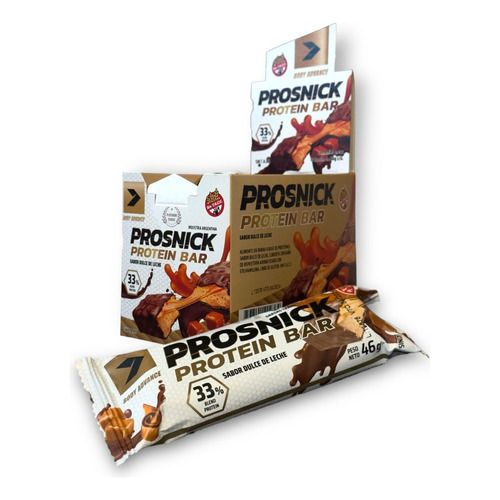 Prosnick Protein Bar X 10 Unidades Body Advance Sabor Dulce de leche