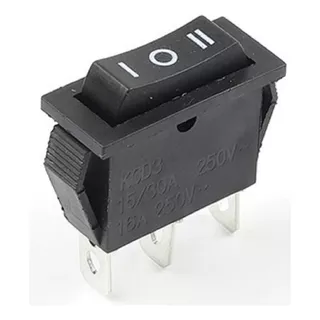 2x Pack Interruptor On-off-on Kcd3 15a (3 Pos 3 Pin Negro)