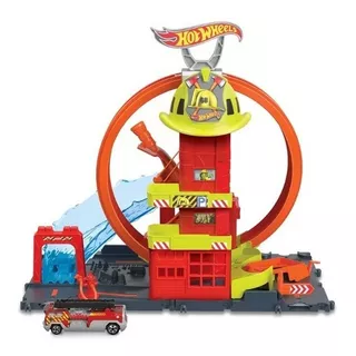 Hot Wheels City Pista De Juguete Súper Estación De Bomberos