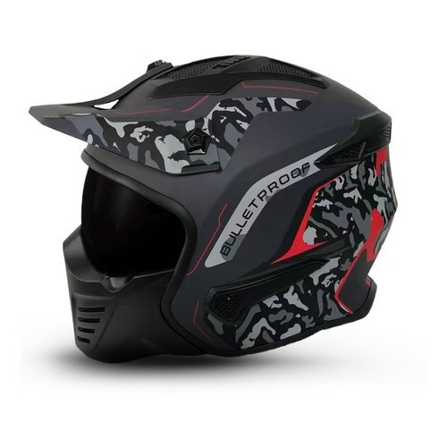 Casco Modular Edge Kombat Camuflage Rojo Mate Certificado Talla M (57-58 cm)