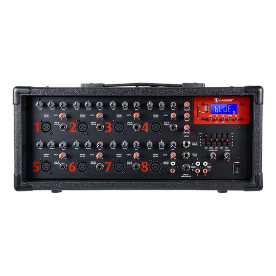 Amplificador De Audio Ksr 8 Canales Bluetooth Mix-2308dusb