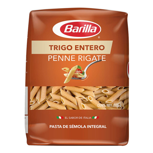 Pasta Barilla Trigo Entero Penne Rigate 400g