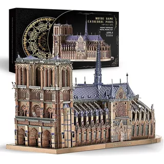 Rompecabezas De Notre Dame De París, Nanometálico, 3d, Para Bricolaje
