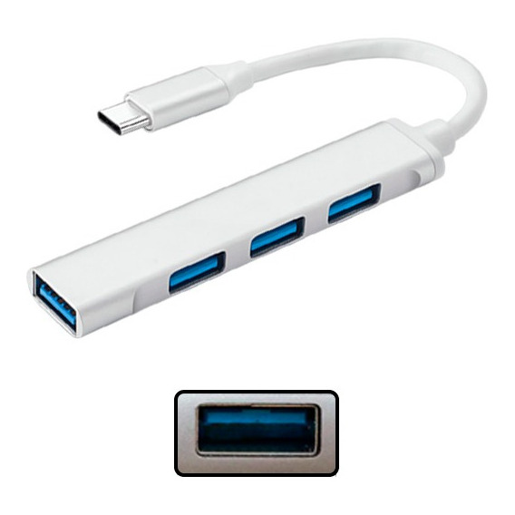 Adaptador Hub Usb Tipo C 4 Puertos Para Pc/laptop/android 