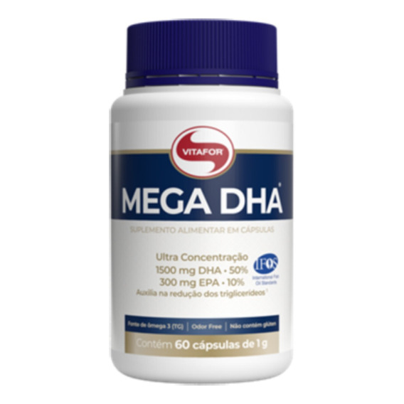 Suplemento en cápsula Vitafor  Mega DHA omega 3 dha en pote de 60g