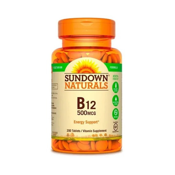 Capsulas De Vitaminas B12 Sundown Naturals 500 Mcg 200 Ct