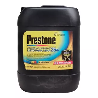 Anticongelante Amarillo Prestone Cor-guard 35% Garrafon 19 L