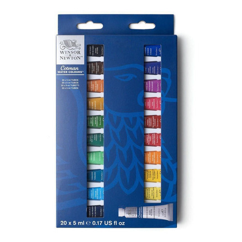 Estuche para acuarela Winsor & Newton Cotman, 20 colores