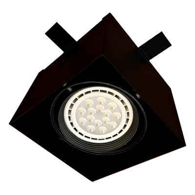 Plafon Para Embutir Hormigon 1 Luz Losa Cardanico Apto Led Negro