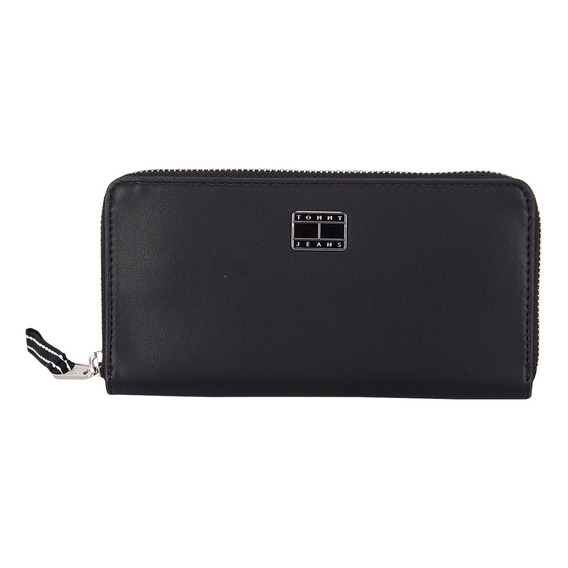 Cartera Tommy Jeans Para Mujer Aw0aw15941 Color Negro Diseño de la tela Liso