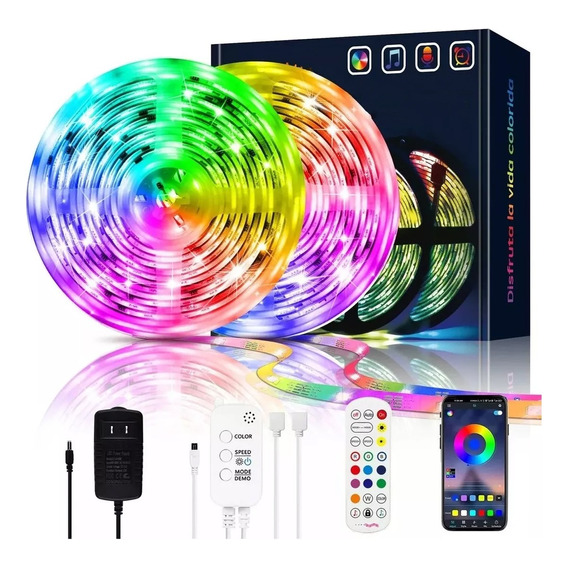 30m Tira De Luces Led App Bluetooth Control Rgb (2x15m) Ip67