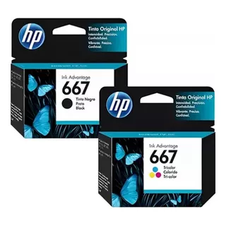 Combo De 2 Tintas Hp 667 Advantage Color Y Negro Original. 