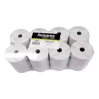 Rollos De Papel Térmico Húsares 80mm X 60mt Posnet Pack X 8 Color Blanco