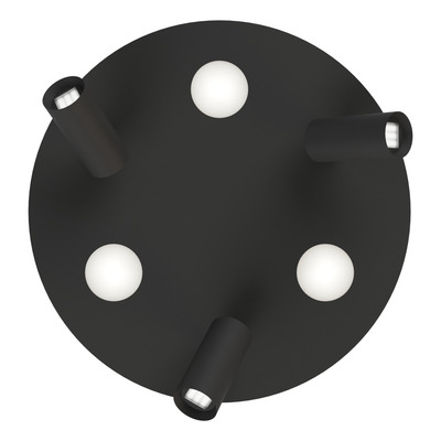 Plafon 6 Luces Led Nacho+eye Negro Base Redonda 20375 Rd