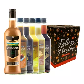 Caja Navideña Navidad Regalo Licor Empresas Fiestas Pack X6u