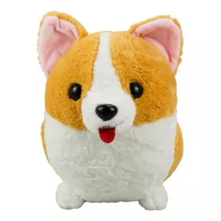 Cachorro Corgis De Pelúcia Com Língua Para Fora Fofo 26 Cm Cor Marrom-claro