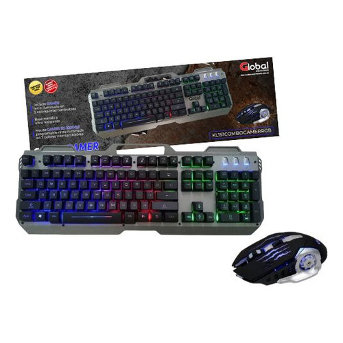 Kit de teclado y mouse gamer Global KL151