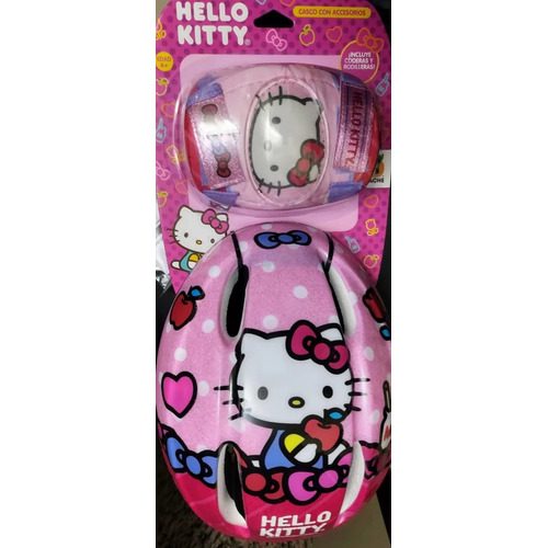 Kit De Protección Casco, Coderas, Rodilleras Hello Kitty