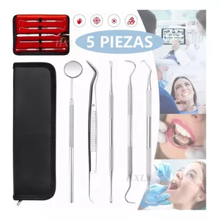 Set De 5 Kit Limpieza Y Cuidado Dientes De Acero Inoxidable 