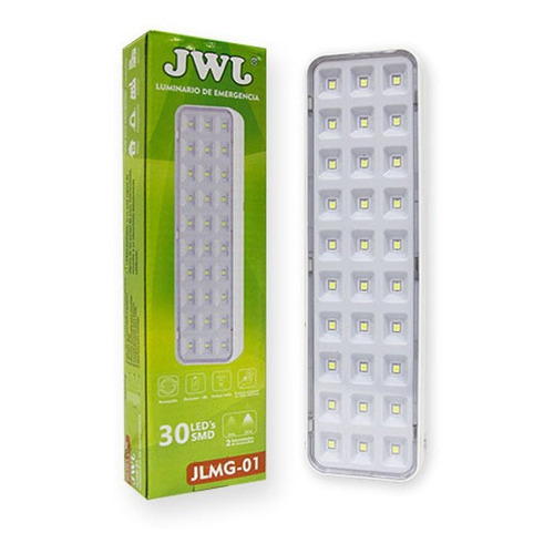 Lampara Emergencia Led 3w- 30led Recargable 20cm Jwj 35pz Color Blanco