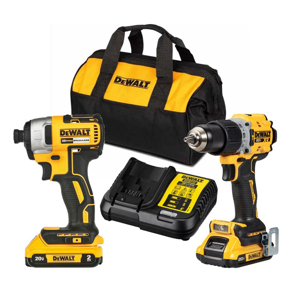 Kit De Rotomartillo Y Atornillador 20v Brushless 2amp Dewalt