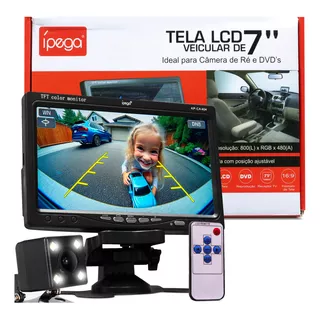 Kit Tela Monitor Drv 7' Câmera De Ré Veicular Estacionamento