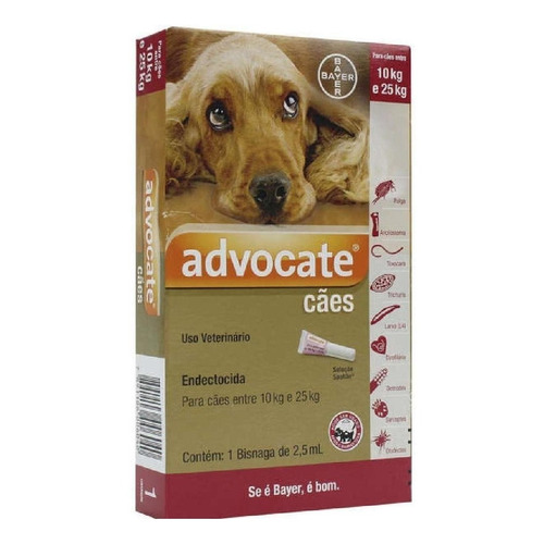 Pipeta antiparasitario para pulga Bayer Advocate para perro de 10kg a 25kg