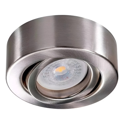 Spot Plafon Circular Semi Movil Acero Apto Led Luz Desing