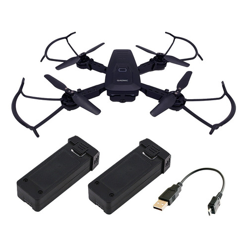 Drone Cuadricoptero Con Camara Hd Radio Control Rc Giro 360 Color Negro