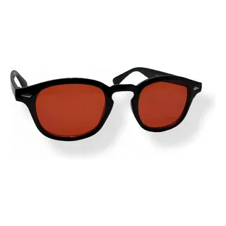 Óculos De Sol Redondo Transparente Tartaruga Preto Retro Rb Cor Da Lente Vermelho