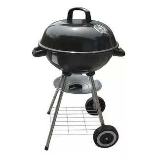 Churrasqueira Grill Bafo Com Tampa Rodas Preta Esmaltada