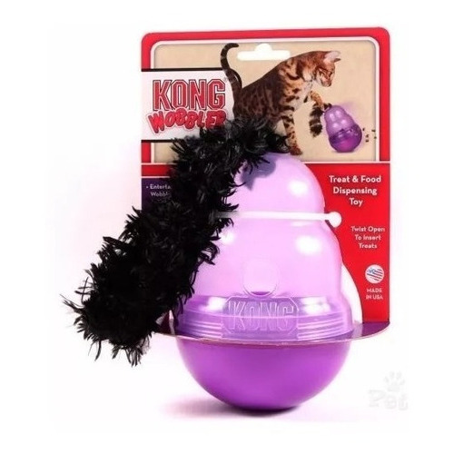 Juguete Interactivo Dispensador Para Gato Kong Cat Wobbler Color Morado